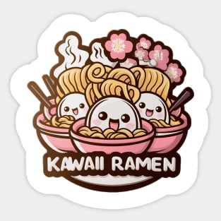 Cute Kawaii ramen noodles bowl Sakura Sticker